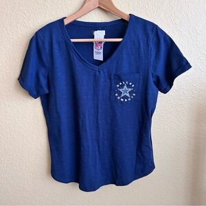 Dallas Cowboys NFL Team Apparel V-Neck Short Sleeve Pocket Tee